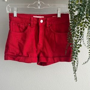 PacSun Red Denim Shorts
